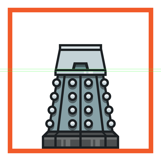creating and positioning the middle insertion onto the daleks upper body