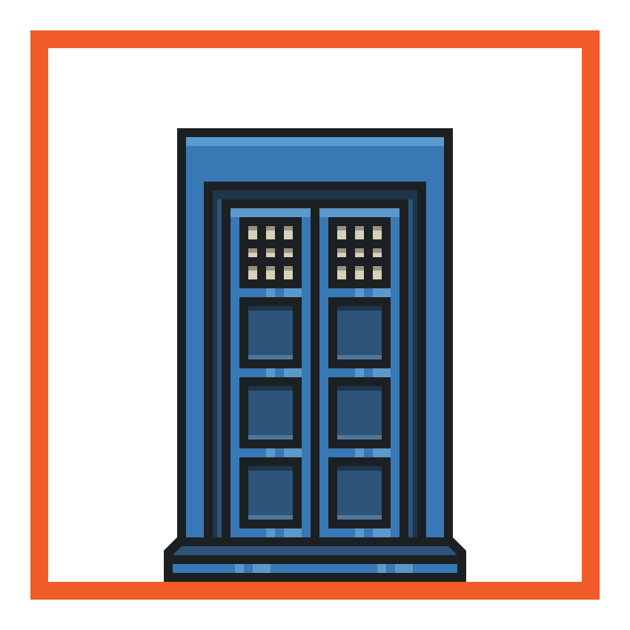 creating and positioning the right door onto the time machine