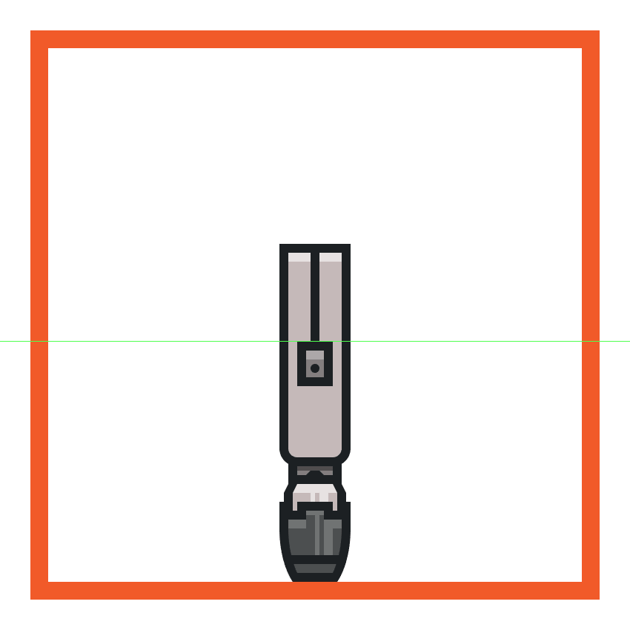 creating and positioning the slider button onto the sonic screwdriver