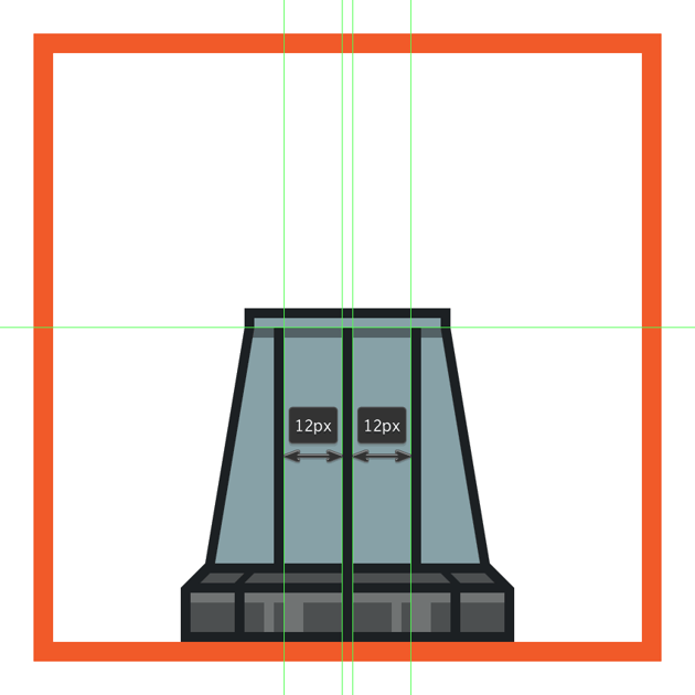 creating and positioning the vertical dividers onto the daleks body