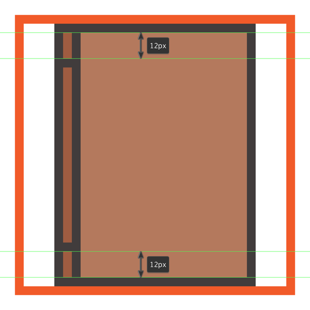 creating and positioning the horizontal divider lines onto the books left section