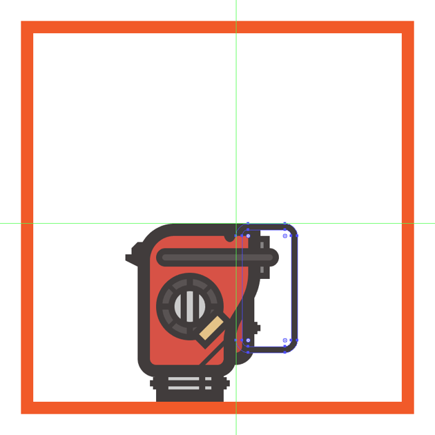 creating and positioning the main shapes for the chainsaws top handle
