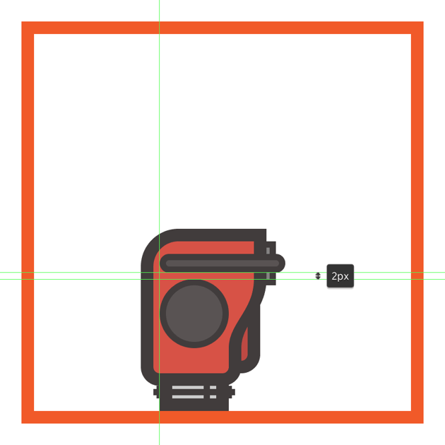creating and positioning the main shapes for the chainsaws side section