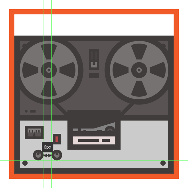 creating and positioning the second knob onto the tape recorders body