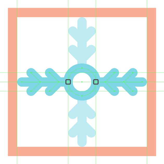adding the horizontal section to the fourth snowflake