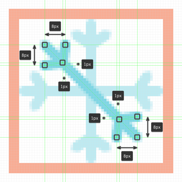 Image: https://cms-assets.tutsplus.com/uploads/users/523/posts/29775/image/snapping-the-first-snowflake's-left-diagonal-section-to-the-pixel-grid.png snapping the anchor points back to the pixel grid