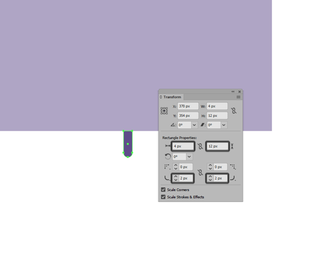 adjusting the smaller section of the first paint drip