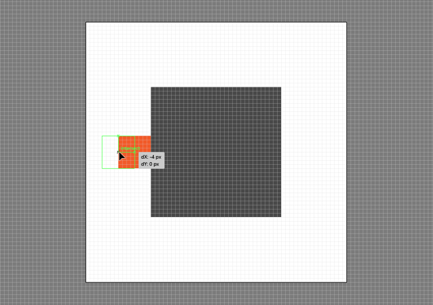 example of positioning a shape using the click and drag method inside of the pixel preview mode