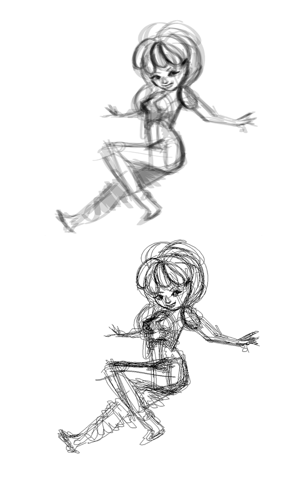 example of adjusting the paintbrush opacity