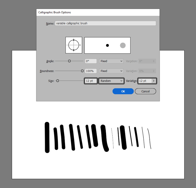 setting the brush size to random