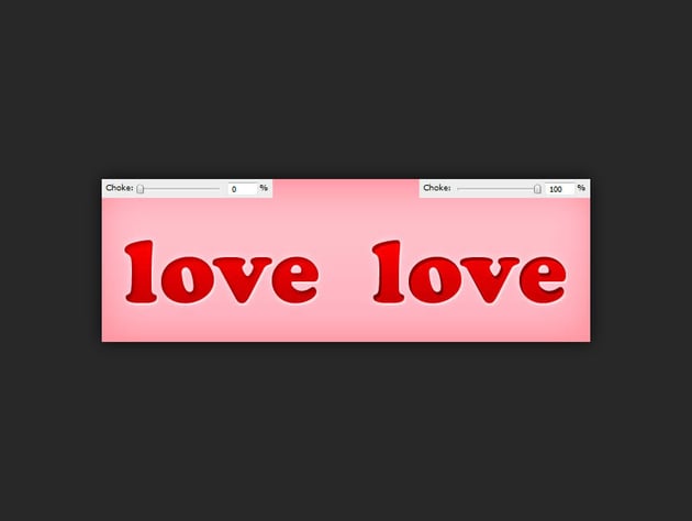 example of different shadow choke levels