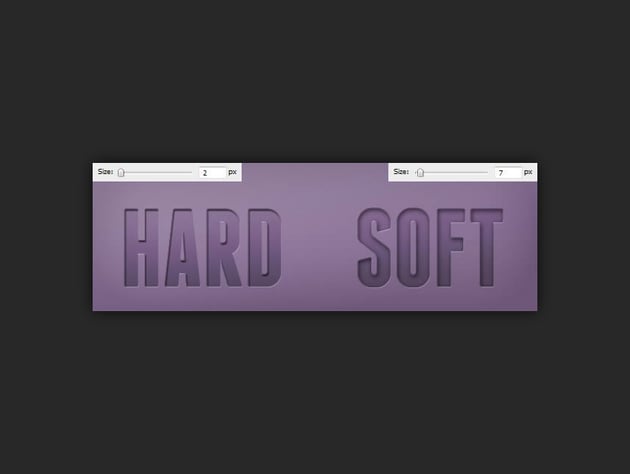 example of different shadow size values