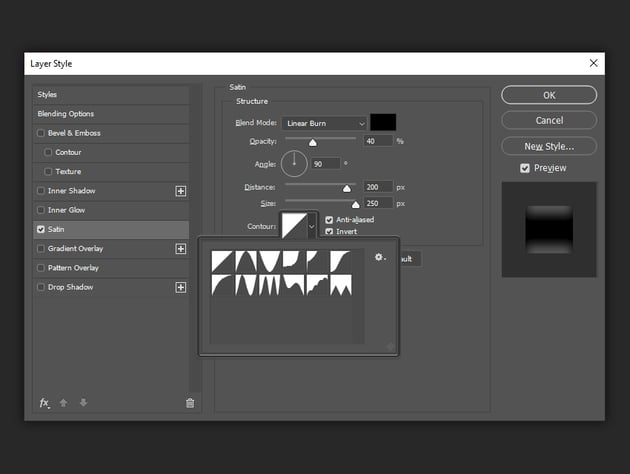 example of contour settings