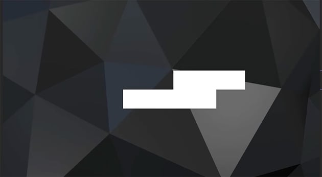 This text reveal starts with two horizontal blocks sliding across the screen...