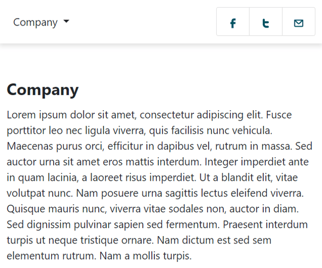 The project layout on mobile screens