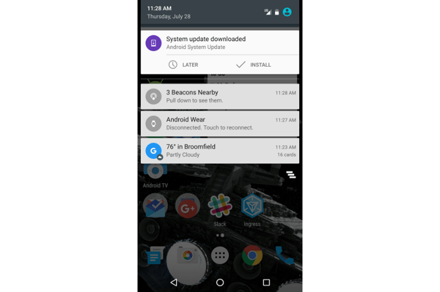 Example of Nearby Beacons broadcasting URLs