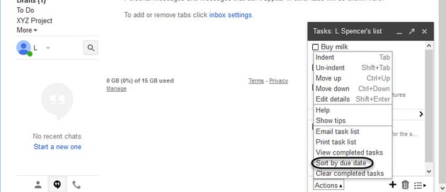 Sort by Due Date option
