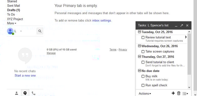 List sorted by due date