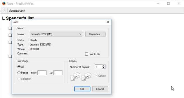 Check your printer settings