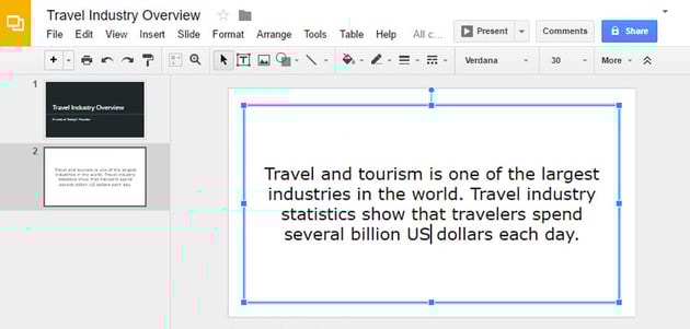 Google Slides Presenation Aligning Text