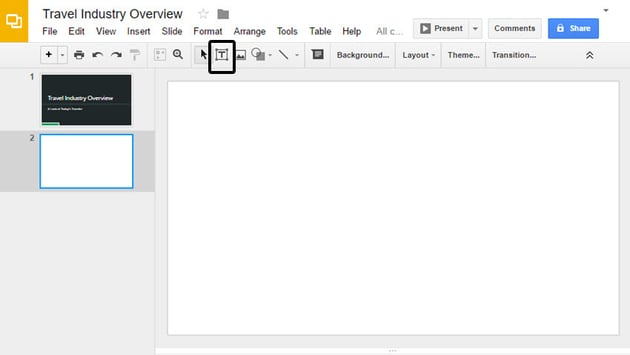 Blank Slide in Google Slides Presentation