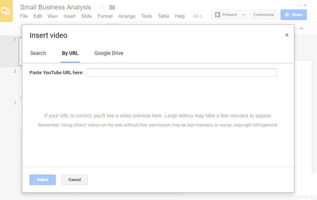 Insert URL in GoogleSlides