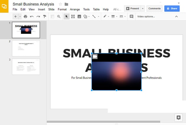 Google Slide with Inserted Video