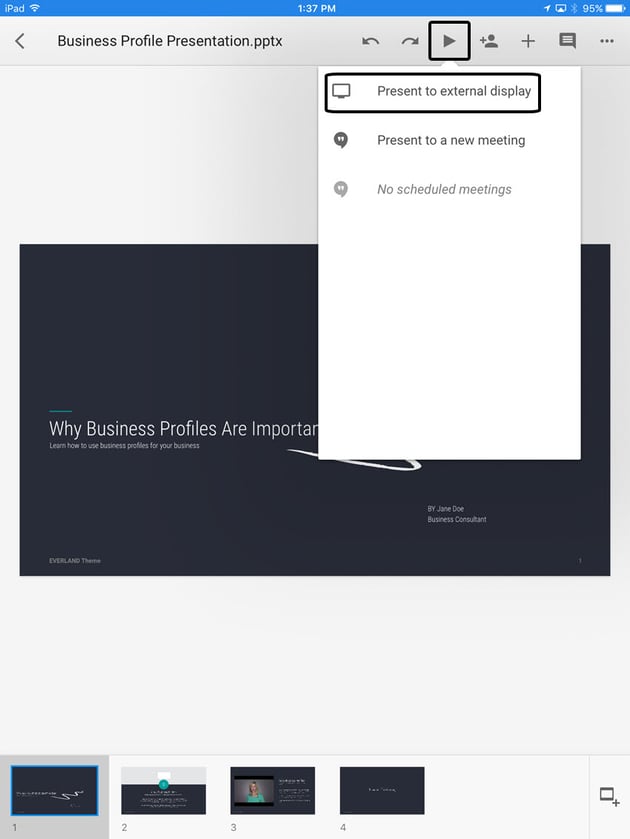 Presentation Drop-Down Menu