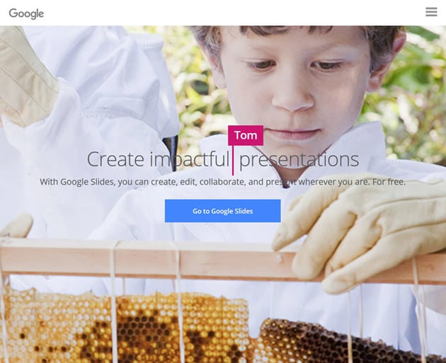 Google Slides slideshow software for Mac