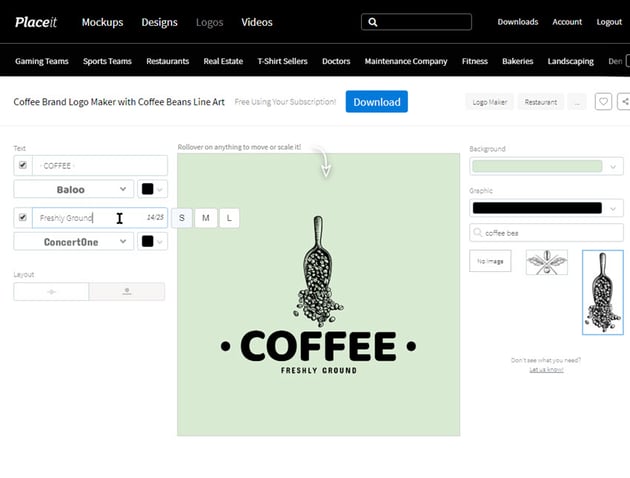 customize coffee shop logo