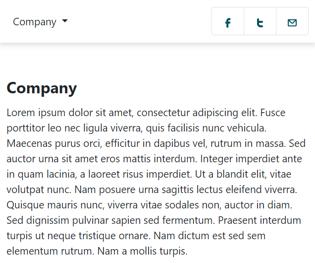 The project layout on mobile screens