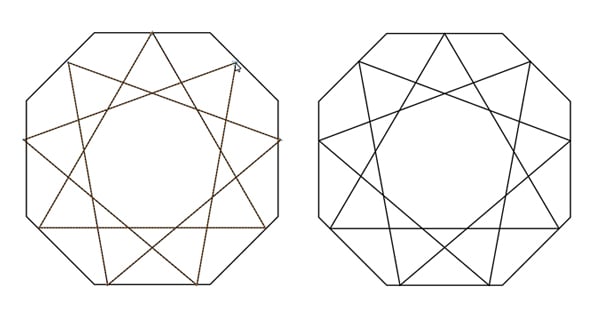 place an even Complex Star in the center of our gem