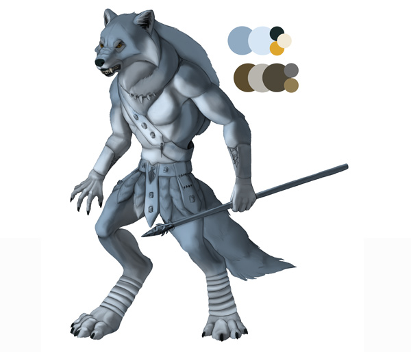 Design a Model Sheet of a Werewolf Warrior in Adobe Photoshop: Painting ...