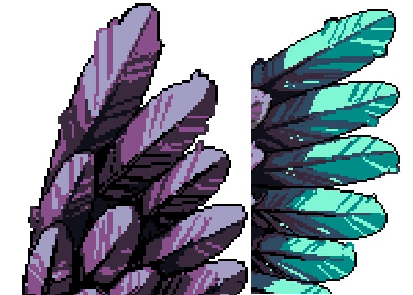 Details for the feathers