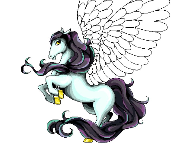 Finished pixel coloring of the body