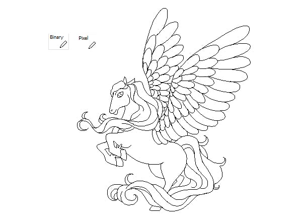 Finished pixel outline