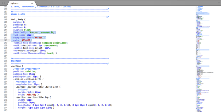 A look at the resume website templates CSS file
