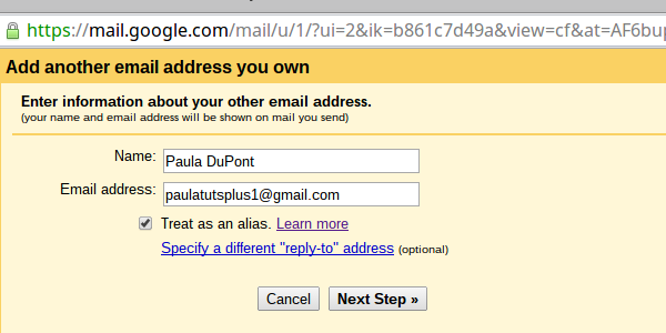 Enter the email address youd like to send mail as