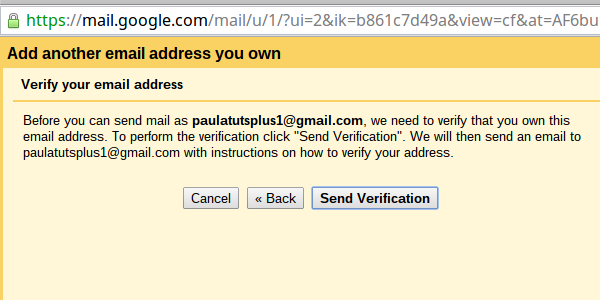 Send the verification email
