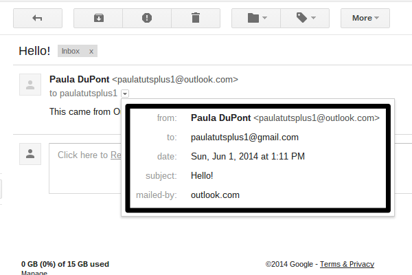 Emails sent with Gmail will appear as though they came from another account