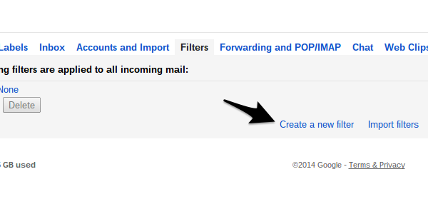 Create a new filter in Settings