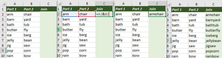 A basic concatenate in Excel