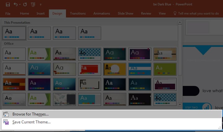 Browse for Themes in PowerPoint
