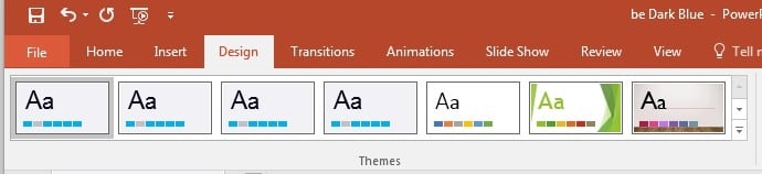 PowerPoint themes ribbon