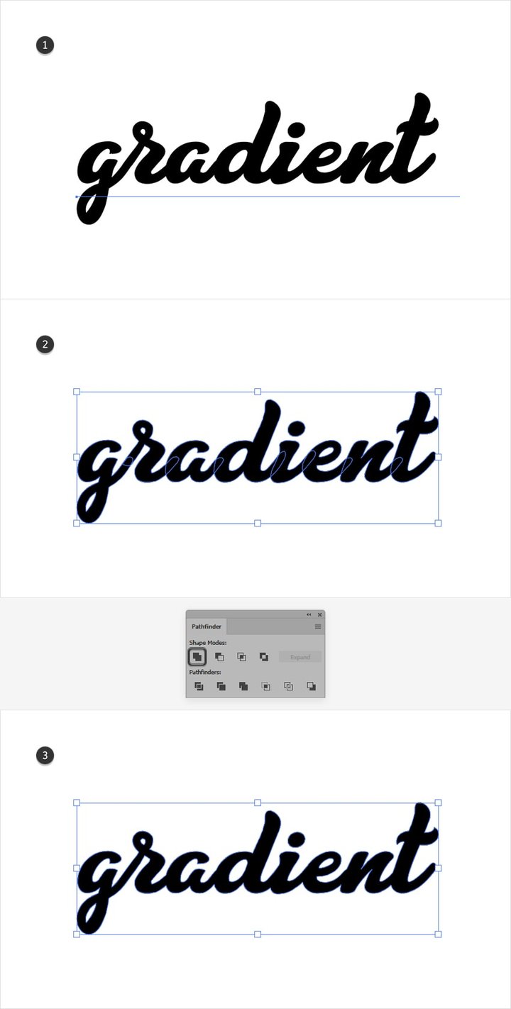 add gradient text illustrator