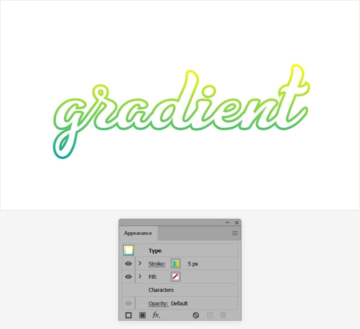add gradient text illustrator outline