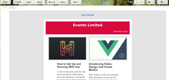 Formatted HTML email