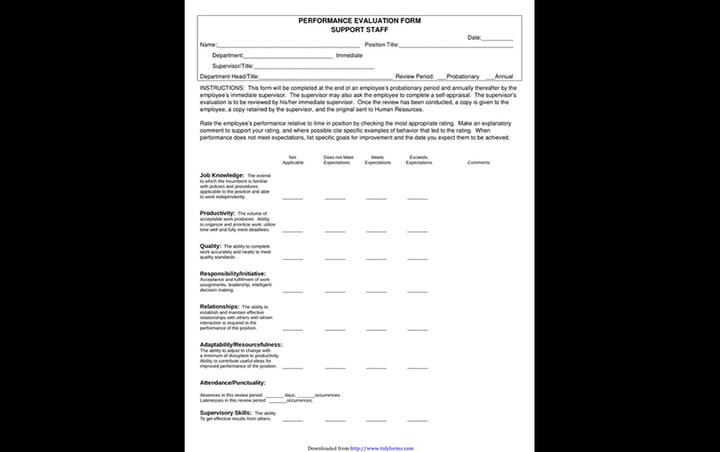 20 Best Free Employee Evaluation Form Templates in Word Format 2025 ...