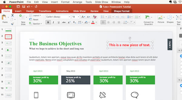 Add text to your PowerPoint presentation