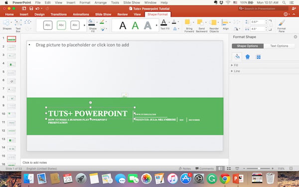 Business plan PPT text title changes